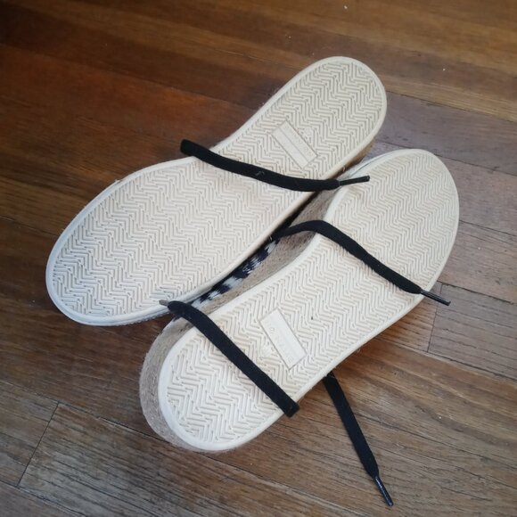 NO NAME zebra print jute trim espadrille platform lace up sneakers (40/US9) - Picture 4 of 11